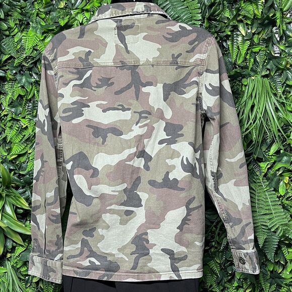 SANCTUARY‎ Top Women Small Green Military Utility Blouse Button Pockets 2500 - Picture 7 of 7